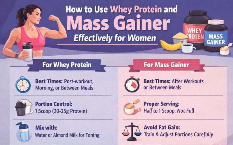 How to Use Whey Protein and Mass Gainer