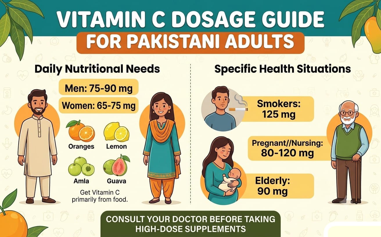 Vitamin C Dosage Guide for Pakistani Adults