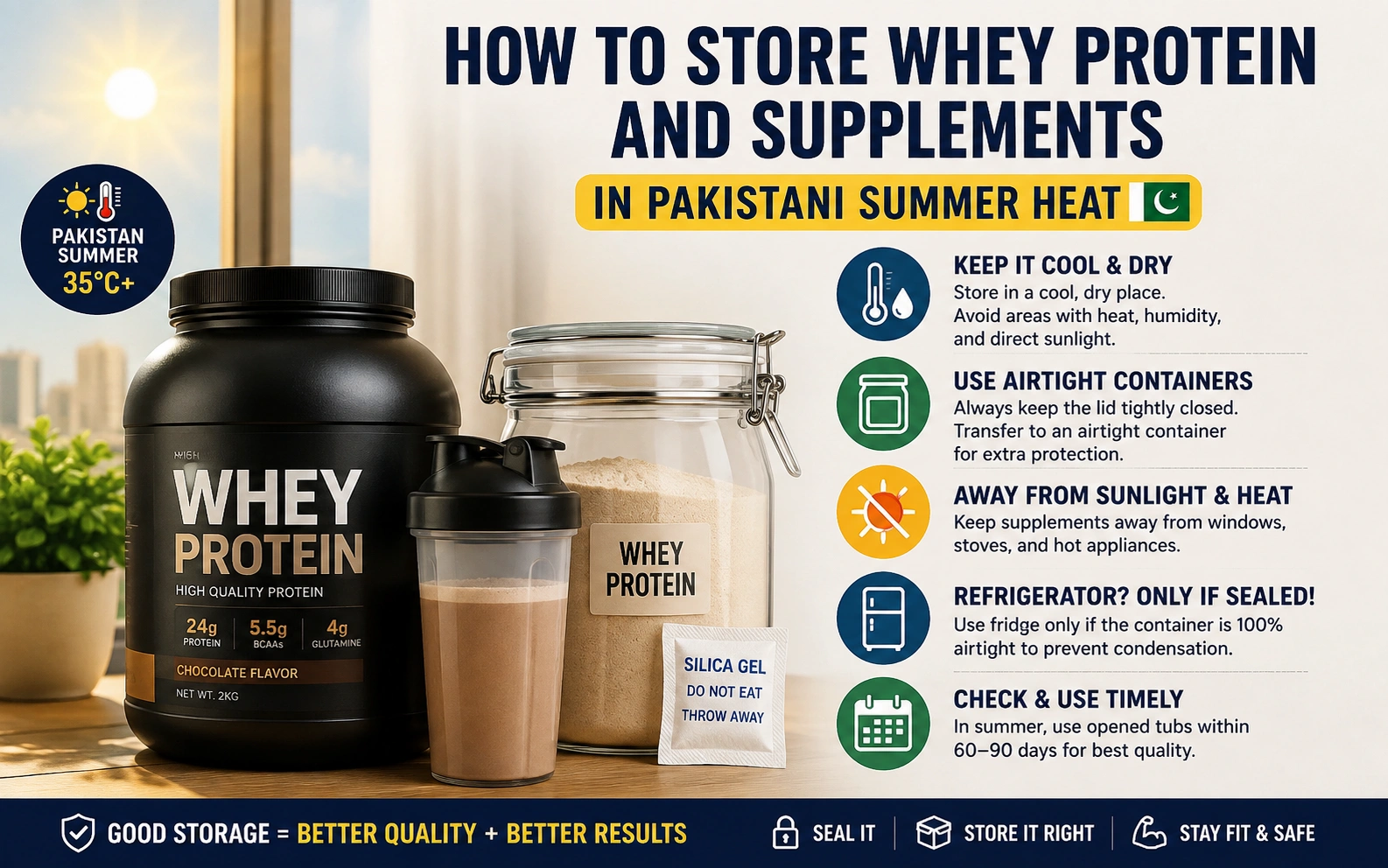 How to Store Whey Protein in Summer Pakistan
