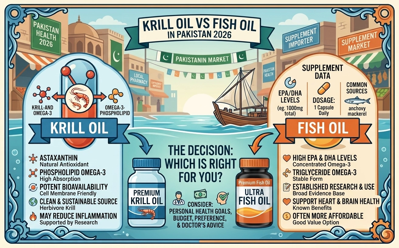 Krill Oil vs Fish Oil in Pakistan 2026