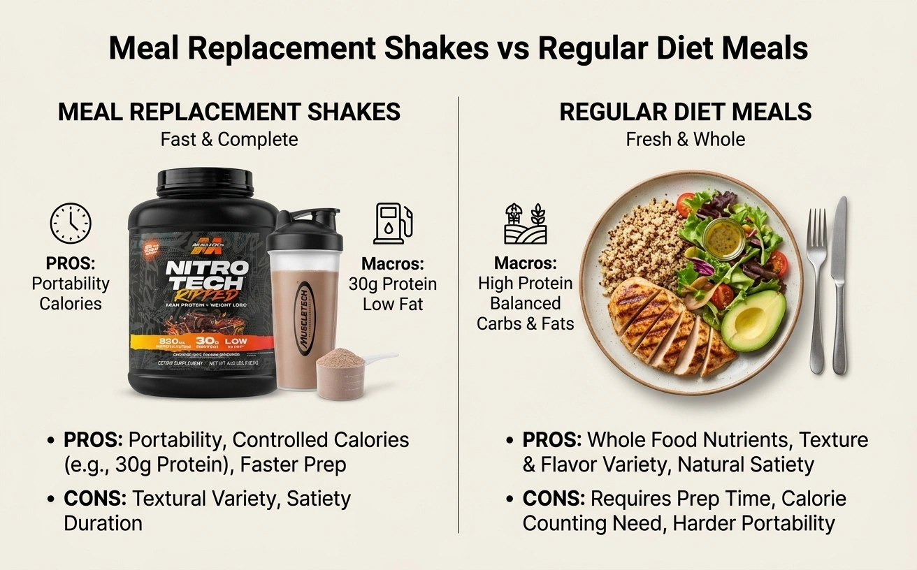 Meal Replacement Shakes vs Regular Diet Meals