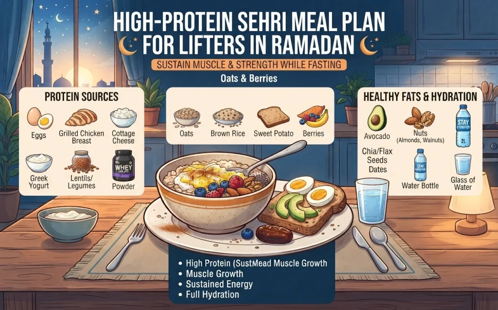 Sehri High-Protein Meal Plan for Lifters in Ramadan